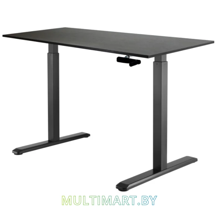 Стол для работы стоя ErgoSmart Manual Desk 1380x800x18 мм (дуб мореный/черный)